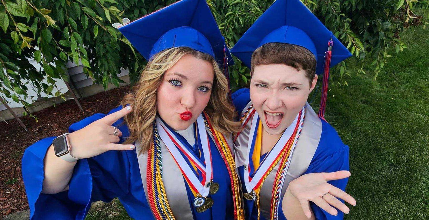 Twins Lilly Johnson, left, and Lucie Johnson will meet up in Montgomery this weekend as their two schools, the University of South Alabama and Western Michigan University, play in the IS4S Salute to Veterans Bowl.